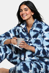 Zivame Soft Snuggles Fur Fabric Loungewear Set - Medieval Blue — thumbnail 4